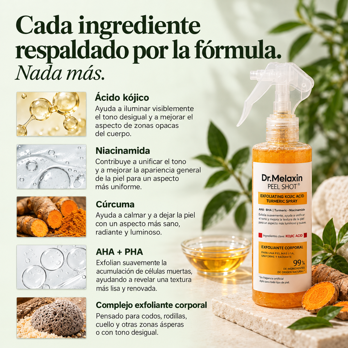 Dr. Melaxin Peel Shot · Spray Exfoliante para Codos, Rodillas y Axilas
