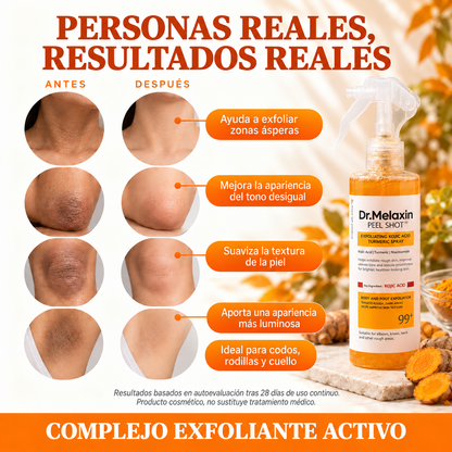 Dr. Melaxin Peel Shot · Spray Exfoliante para Codos, Rodillas y Axilas