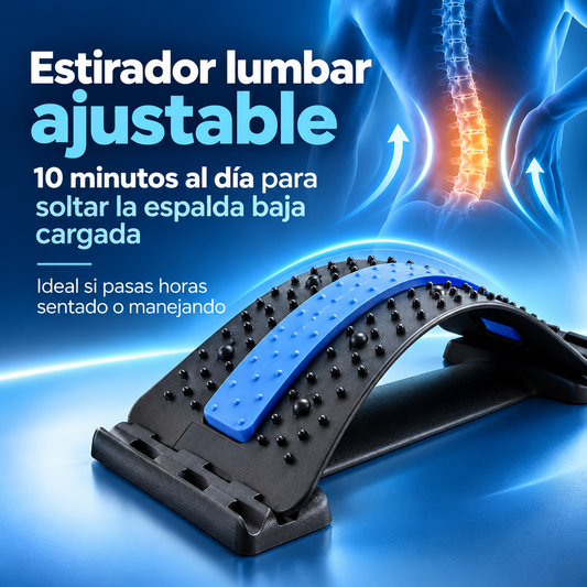 Estirador Lumbar Ajustable · Alivia la Tensión de tu Espalda Baja en Minutos