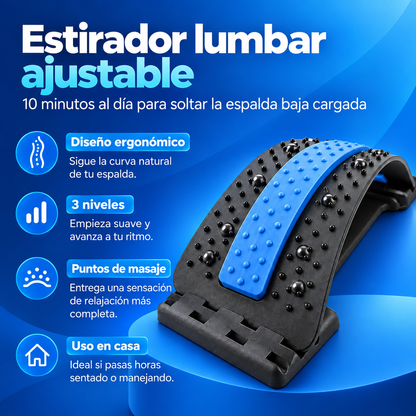 Estirador Lumbar Ajustable · Alivia la Tensión de tu Espalda Baja en Minutos