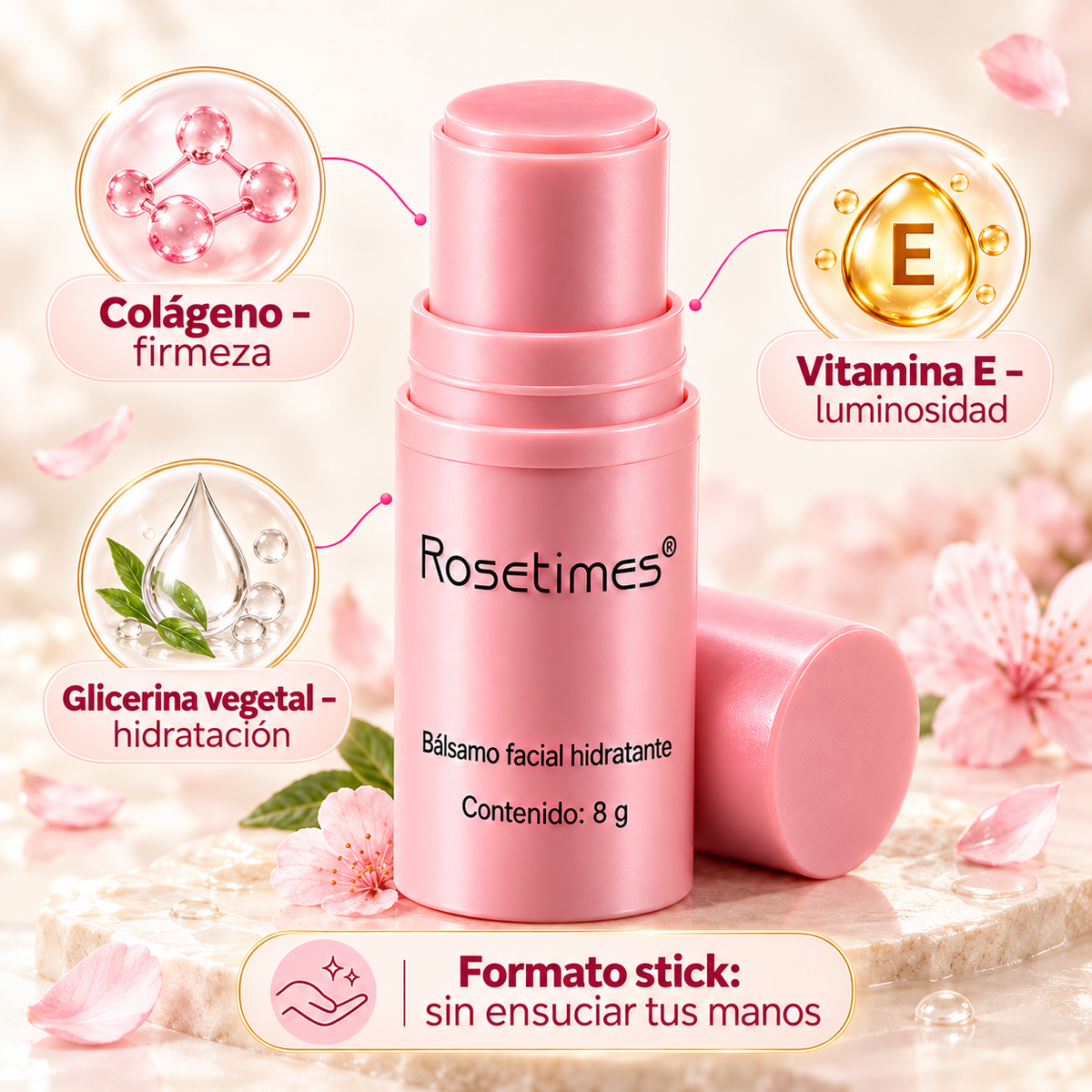 Rosetimes™ Bálsamo Facial – Piel hidratada, suave y luminosa